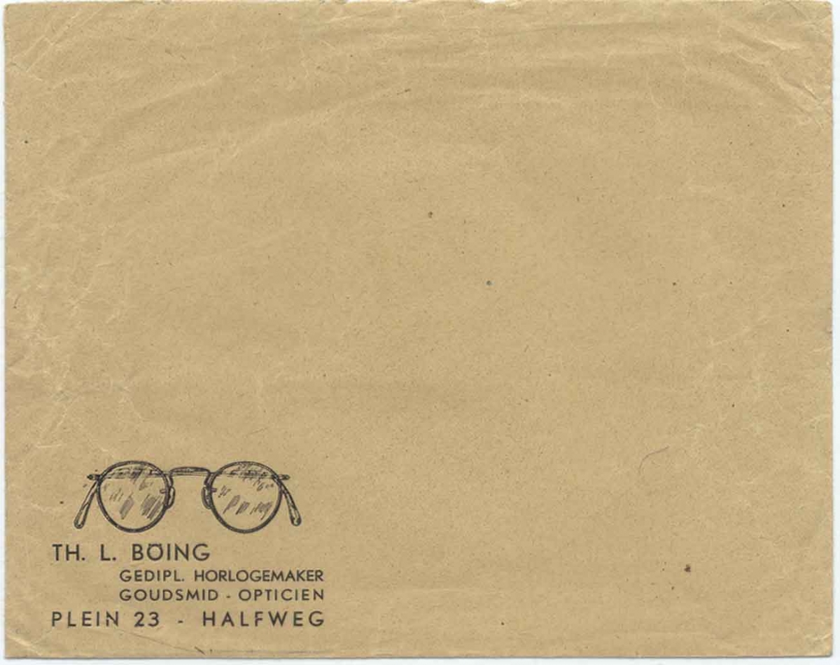 Envelop Horlogemaker Boing, Plein 23, 1945